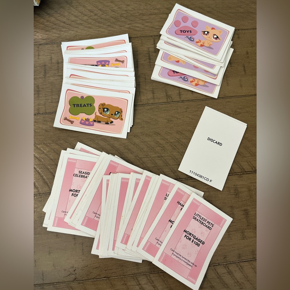 Monopoly Littlest Pet Shop Edition Complete set of treat, toy and property cards